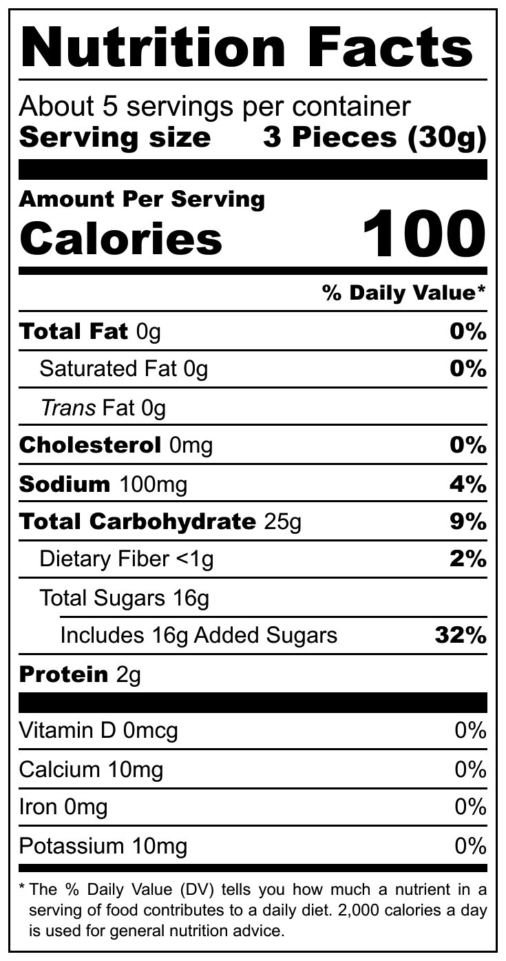 Jovy Chamoy Rings nutritional label