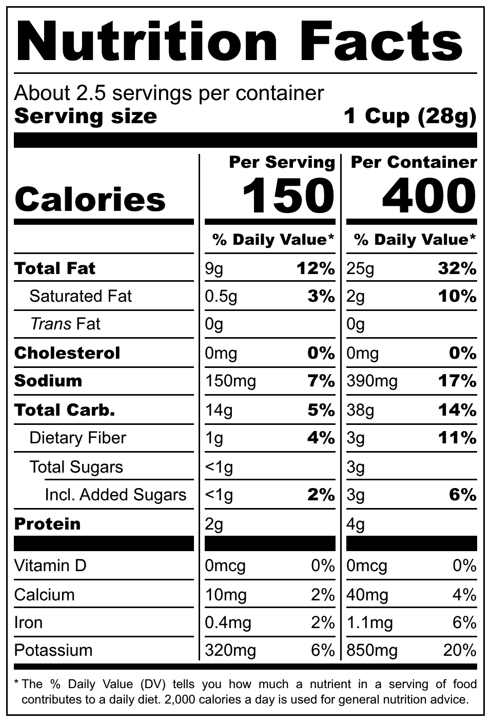 Lorenz Crunchips nutritional label